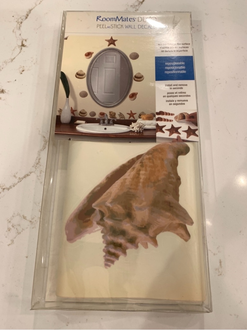Nautical Seashell & Starfish Peel & Stick (41) Repositionable Wall Decals NEW